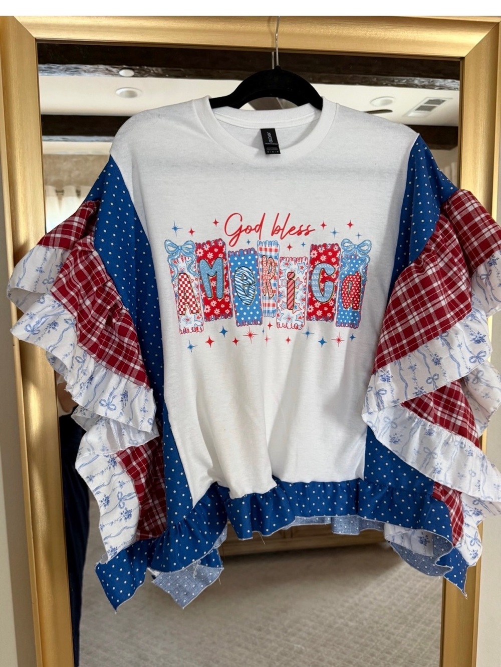 Custom God Bless America 4th of July Blouse!🇺🇸
